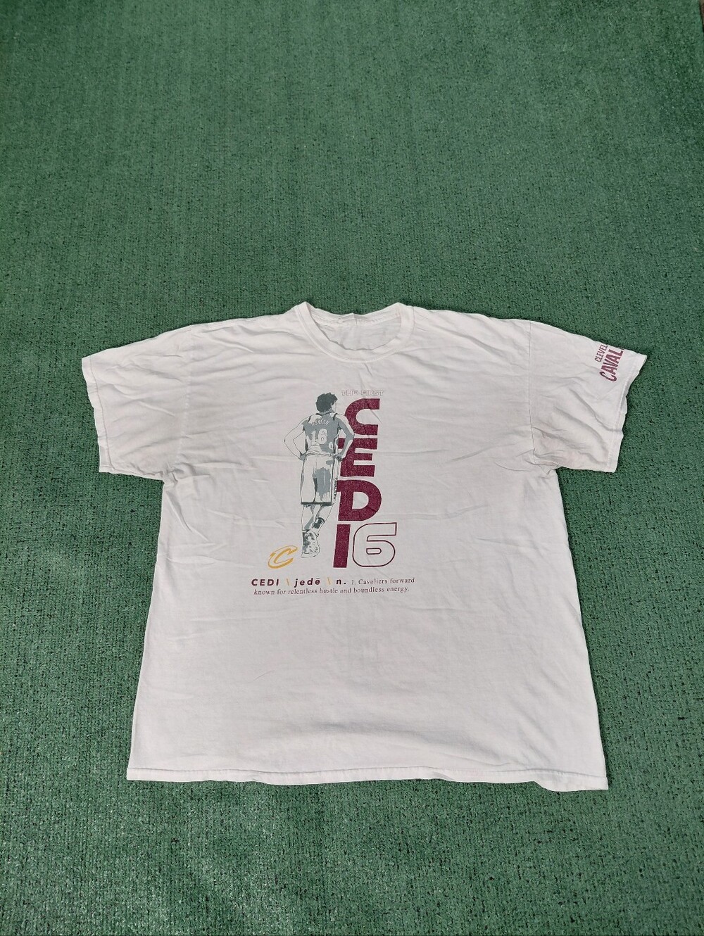 Cleveland Cavaliers Cedi Osman Promo 2018 NBA Game Basketball Sports White T Shi